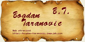 Bogdan Taranović vizit kartica